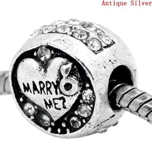 Marry Me? Charm European Bead Compatible for Most European Snake Chain Bracelet