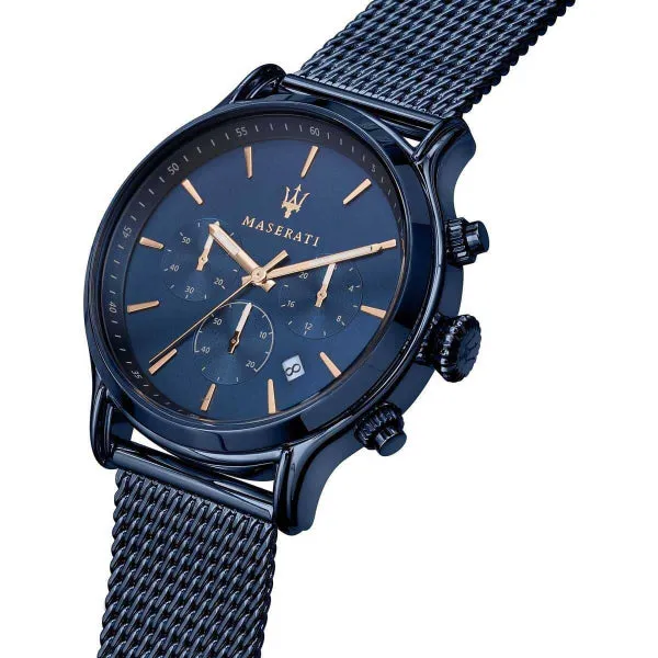 Maserati Epoca Blue Mesh Braselet Blue Dial Quartz Watch for Gents - R8873618010