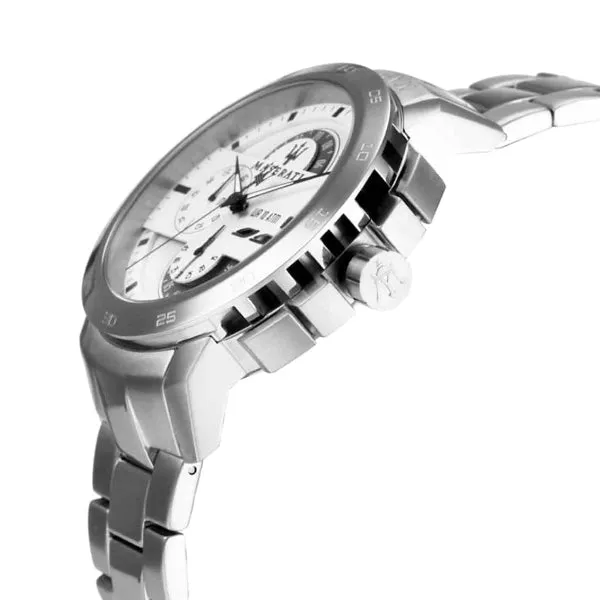 Maserati Ingengo Silver Stainless Steel White Dial Quartz Watch for Gents - R8873619004