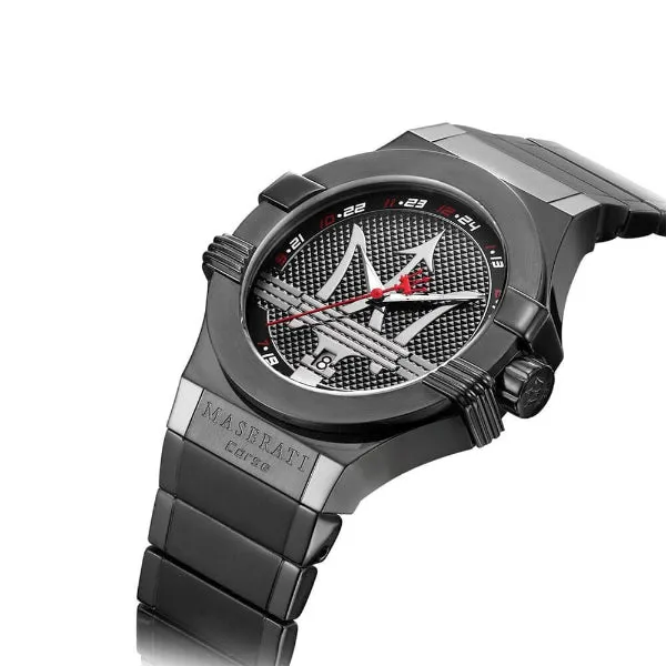 Maserati Potenza Black Stainless Steel Black Dial Quartz Watch for Gents - R8853108003