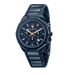 Maserati Stile Blue Stainless Steel Blue Dial Quartz Watch for Gents - R8873642008