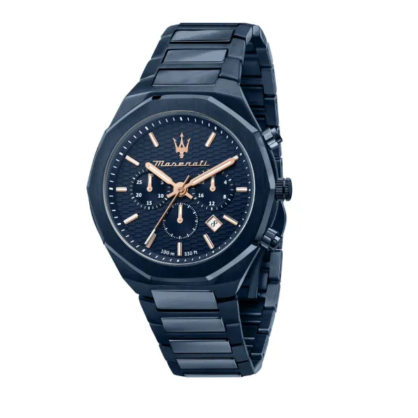 Maserati Stile Blue Stainless Steel Blue Dial Quartz Watch for Gents - R8873642008