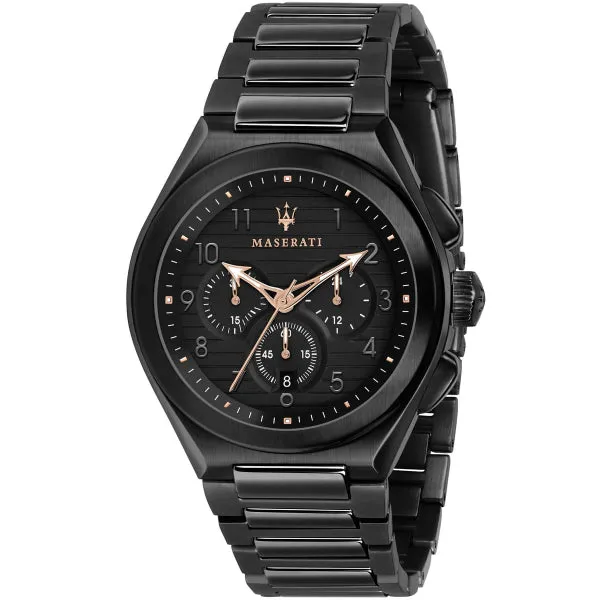 Maserati Triconic Black Stainless Steel Black Dial Quartz Watch for Gents - R8873639003