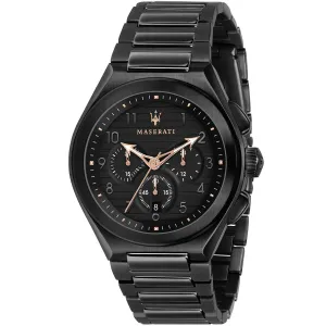 Maserati Triconic Black Stainless Steel Black Dial Quartz Watch for Gents - R8873639003