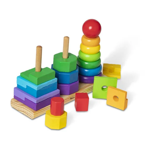 Melissa & Doug Classic Toy Geometric Stacker Toddler Toy