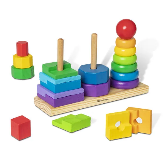 Melissa & Doug Classic Toy Geometric Stacker Toddler Toy