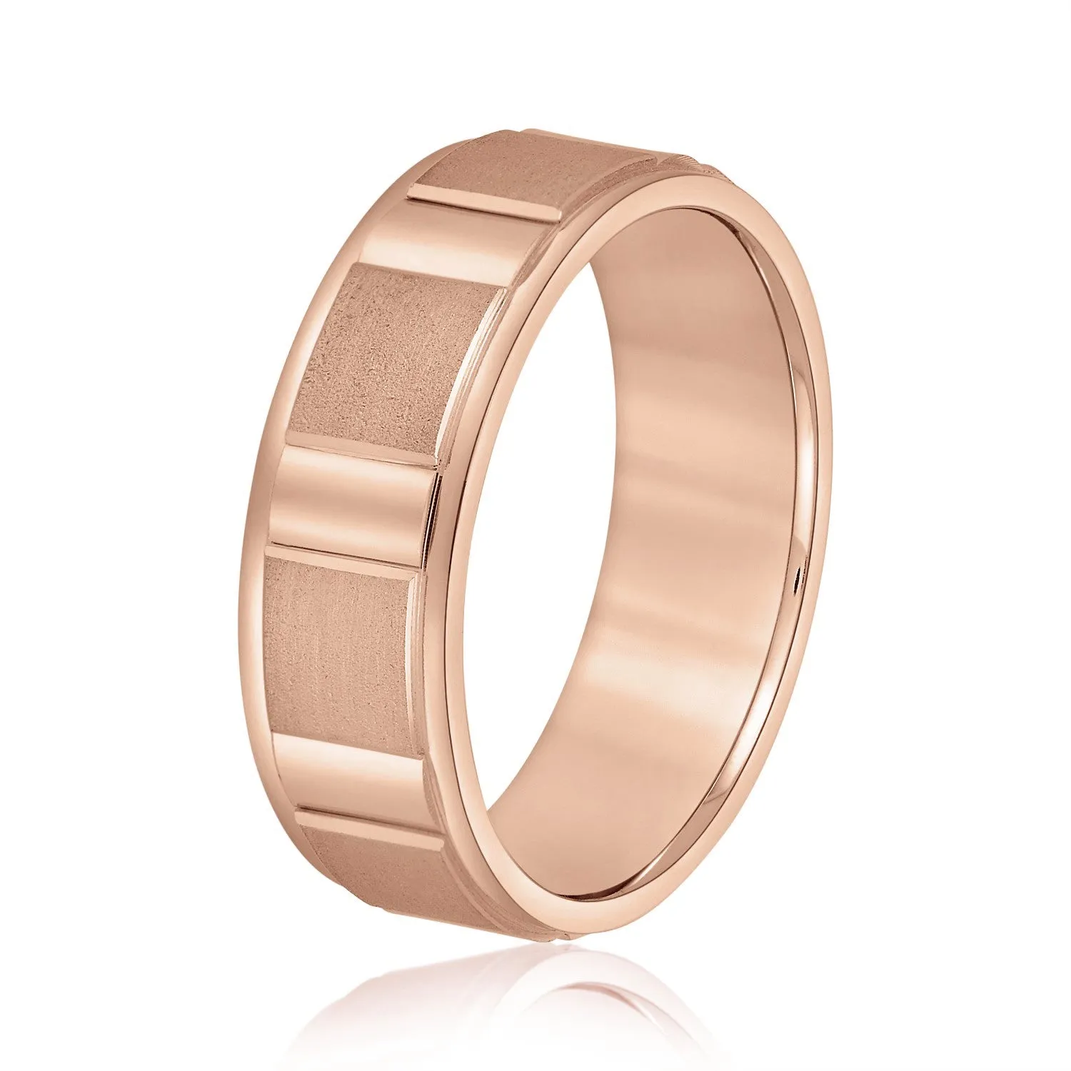 Men's Geometric Design Round Edge Band