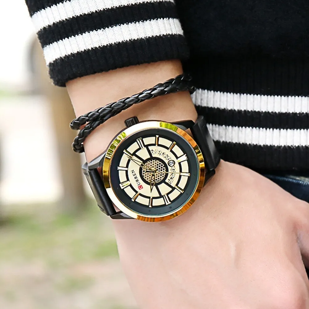 Mens Watches CURREN Top Brand Luxury Military Sport Waterproof Date Watch Men Quartz Wristwatch Male Clock relogio masculino