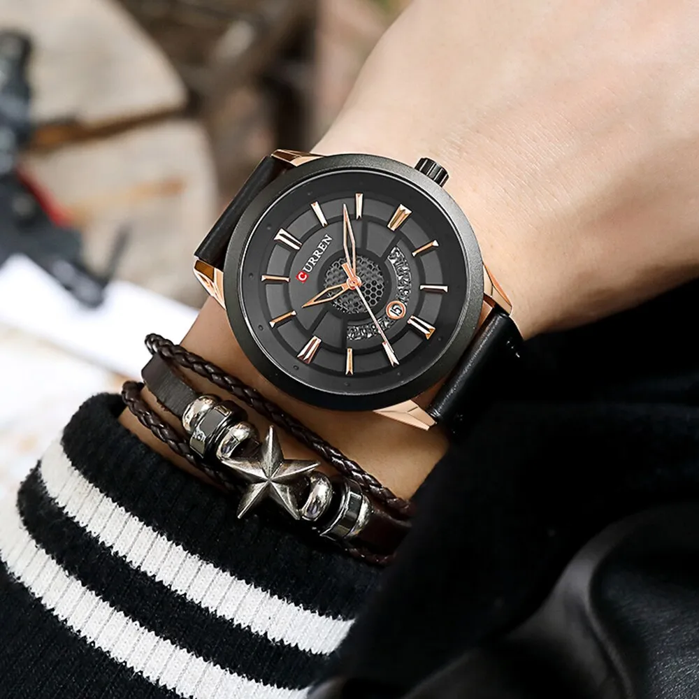 Mens Watches CURREN Top Brand Luxury Military Sport Waterproof Date Watch Men Quartz Wristwatch Male Clock relogio masculino
