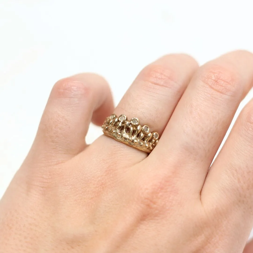 Mermaid Crown - Diamond Wedding band