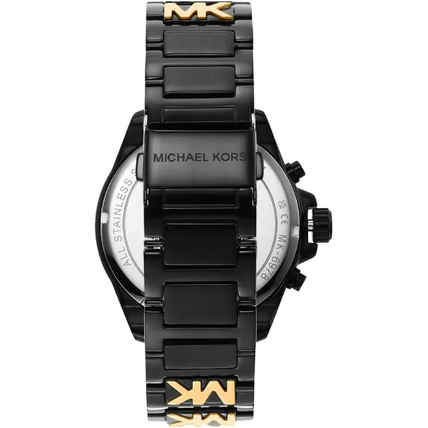 Michael Kors Wren Black Stainless Steel Black Dial Chronograph Quartz Watch for Ladies - MK6978