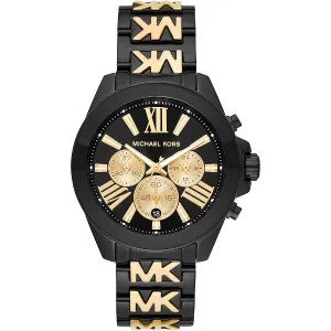 Michael Kors Wren Black Stainless Steel Black Dial Chronograph Quartz Watch for Ladies - MK6978