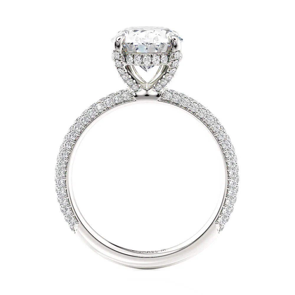Michael M Crown Oval Center Diamond Engagement Ring R796-3