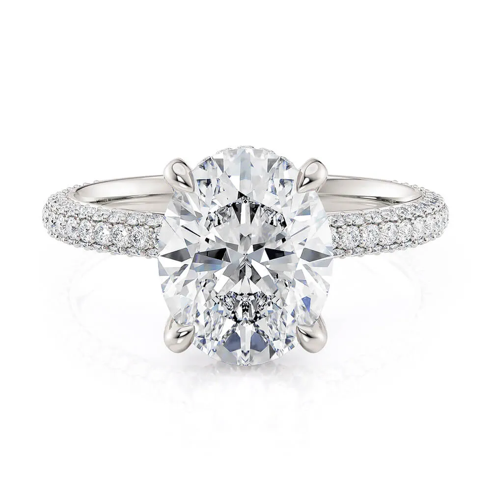 Michael M Crown Oval Center Diamond Engagement Ring R796-3