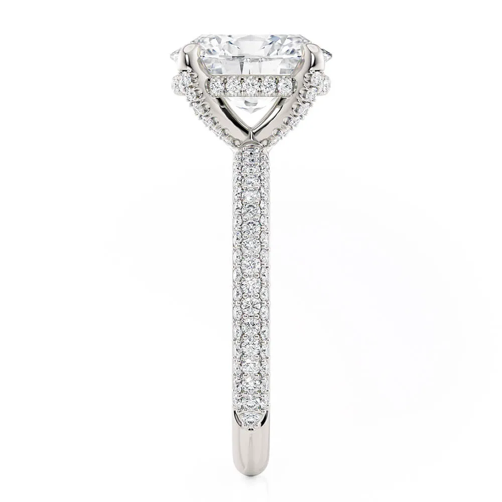 Michael M Crown Oval Center Diamond Engagement Ring R796-3
