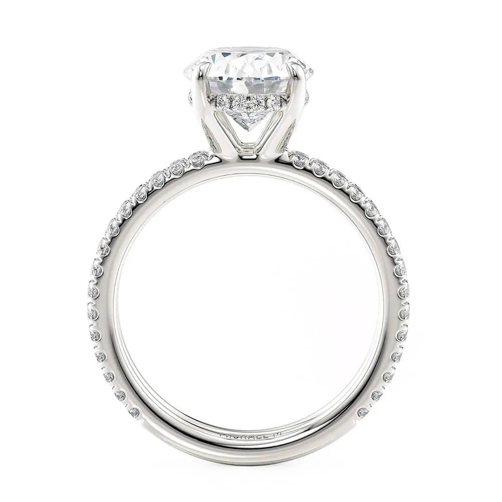 Michael M Crown Oval Center Diamond Engagement Ring R818-3