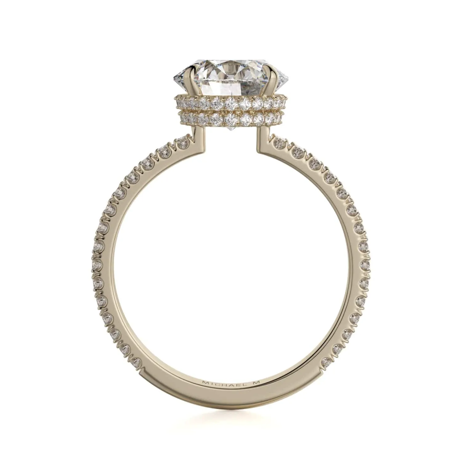 Michael M Crown Round Center Diamond Engagement Ring R747-1.5
