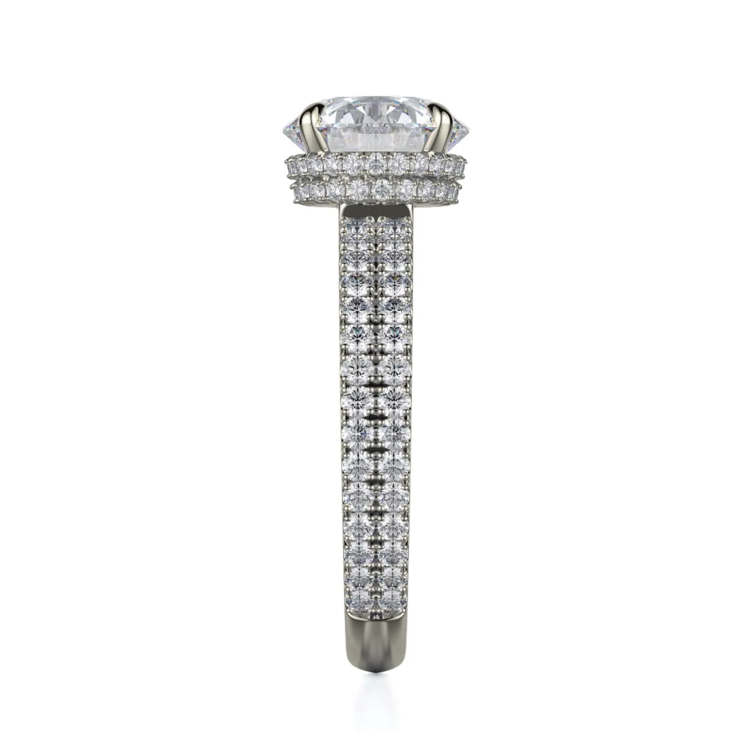 Michael M Crown Round Center Diamond Engagement Ring R747-1.5