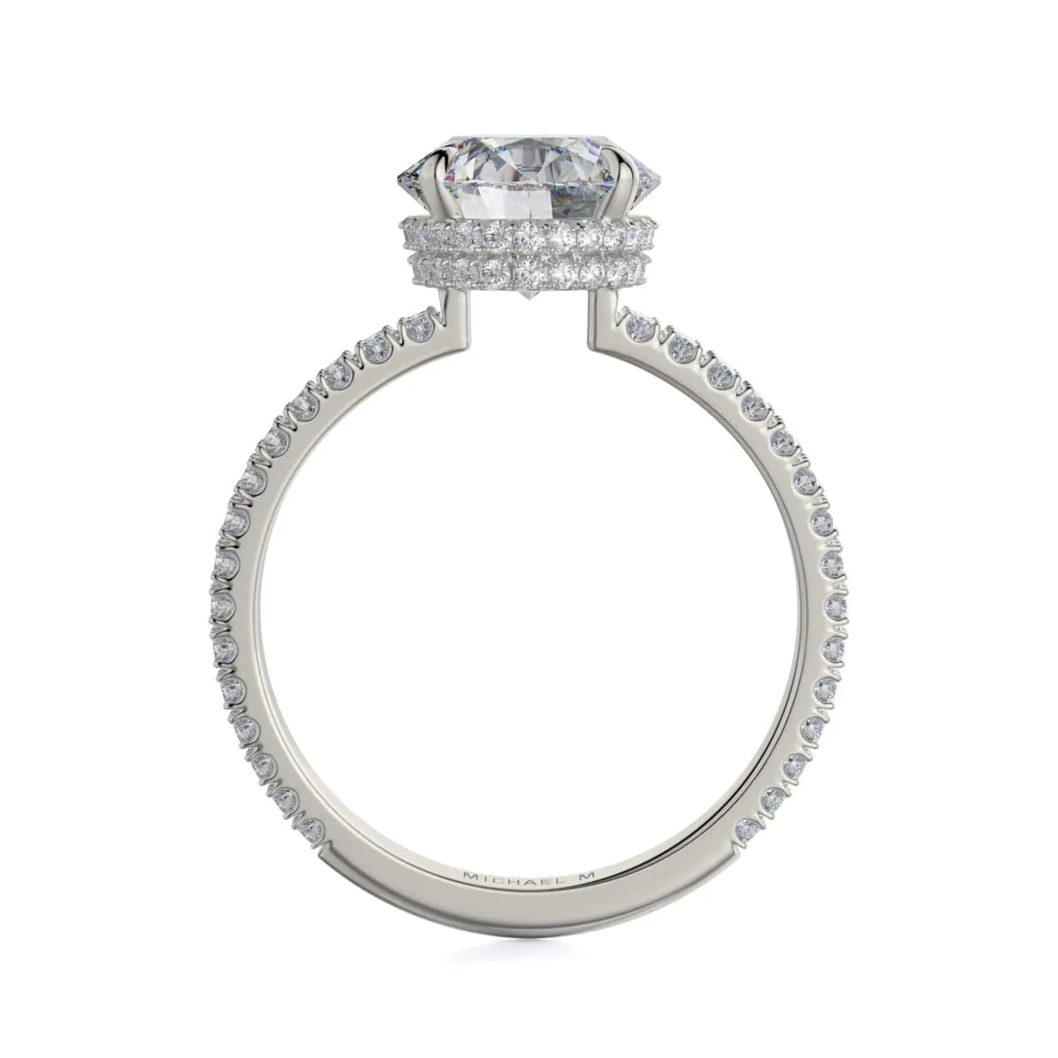 Michael M Crown Round Center Diamond Engagement Ring R747-1.5