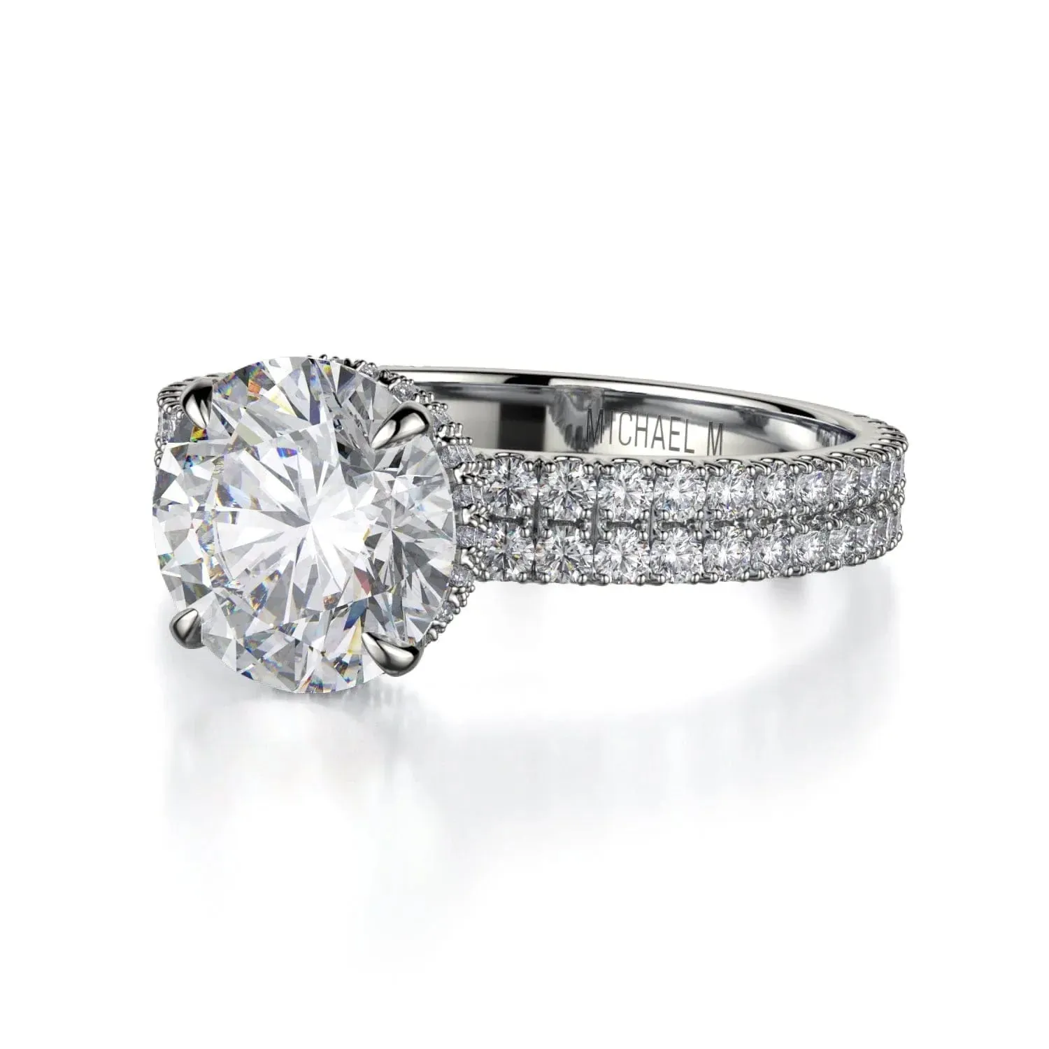 Michael M Crown Round Center Diamond Engagement Ring R747-1.5