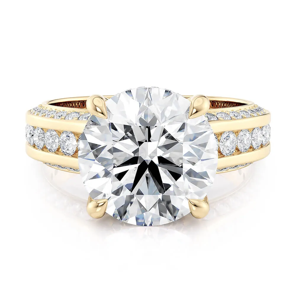 Michael M CROWN Round Center Diamond Engagement Ring R797-4