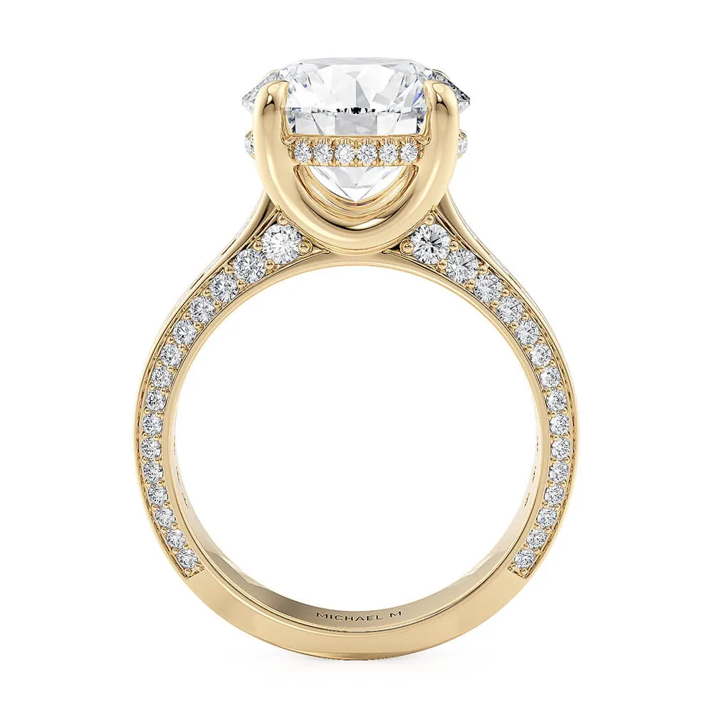 Michael M CROWN Round Center Diamond Engagement Ring R797-4