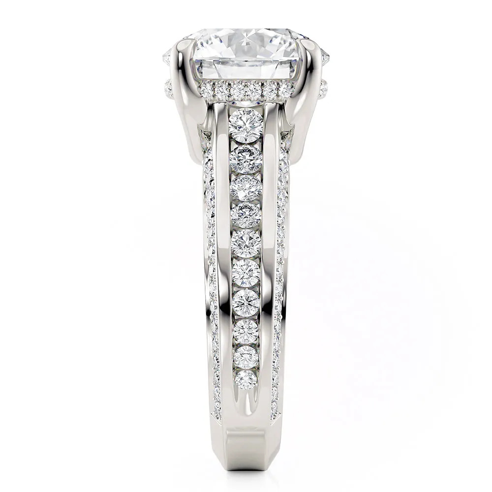 Michael M CROWN Round Center Diamond Engagement Ring R797-4