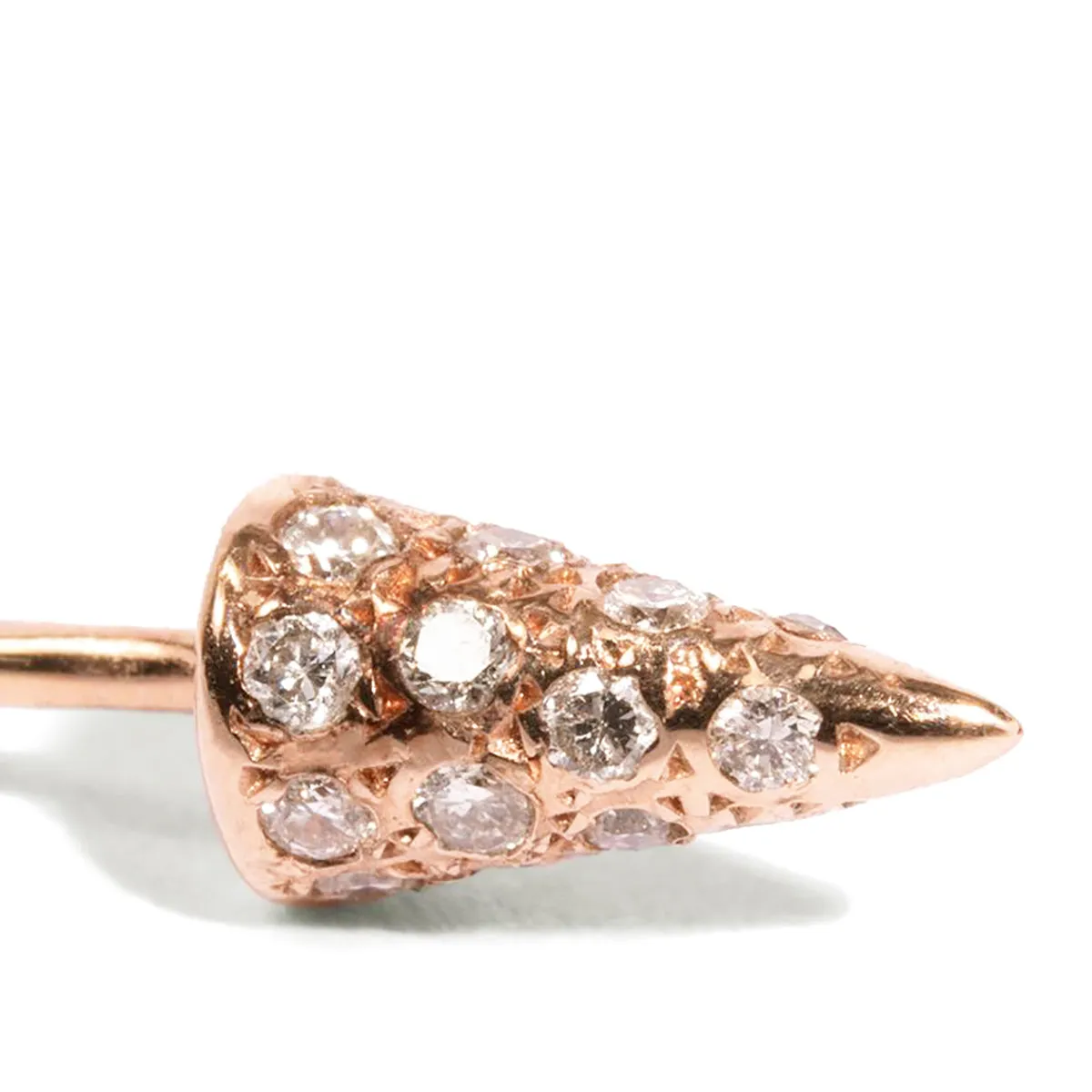 Micro Pave Spike Cone Single Stud