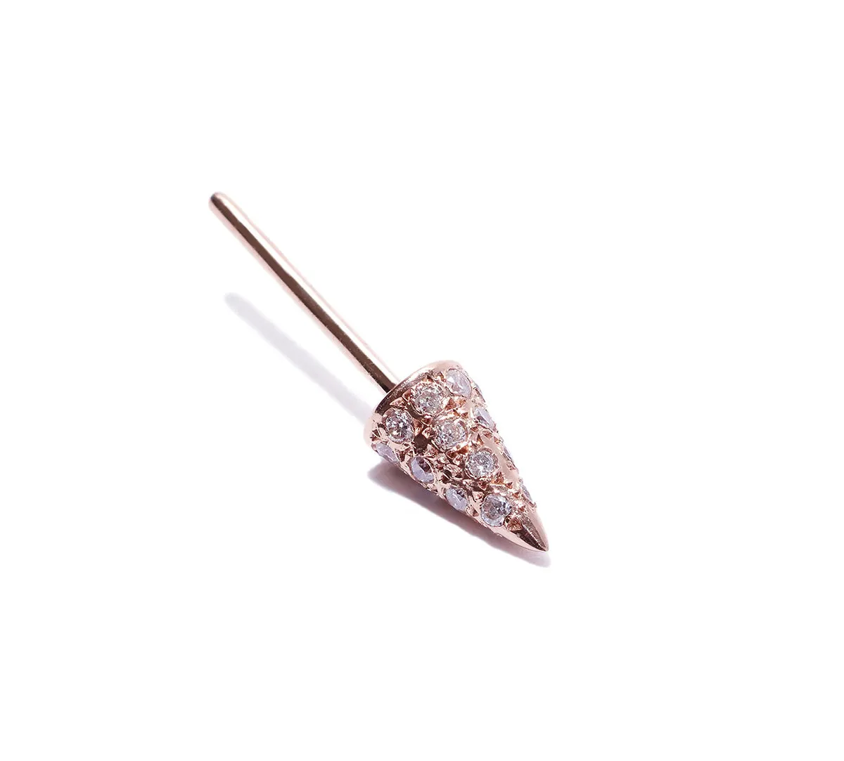 Micro Pave Spike Cone Single Stud