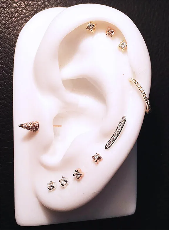 Micro Pave Spike Cone Single Stud