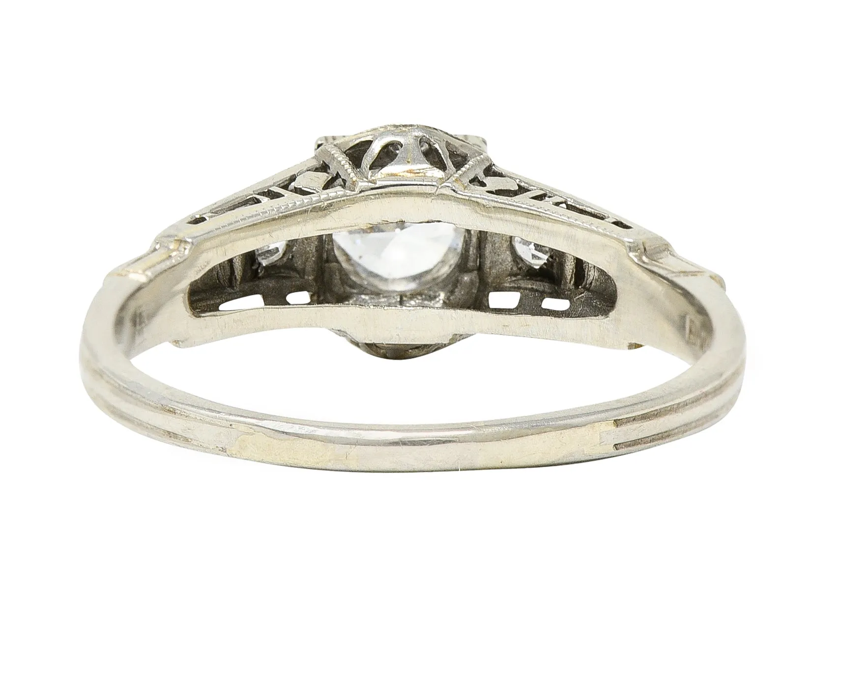 Mid-Century 0.60 CTW Diamond 18 Karat White Gold Engagement Ring