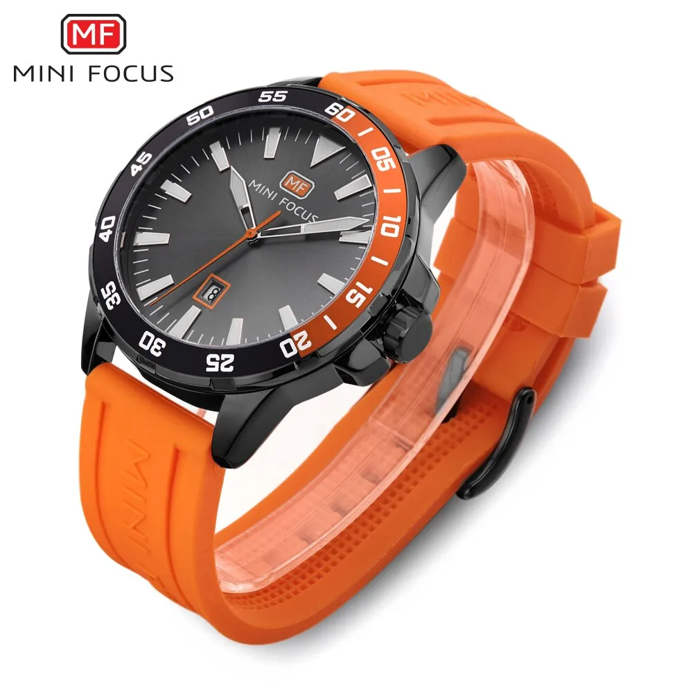 MINI FOCUS Luxury Brand Military Watch Men Quartz Clock Man Casual Fashion Watches Men&#39;s Silicone Strap Watch Relogios Masculino