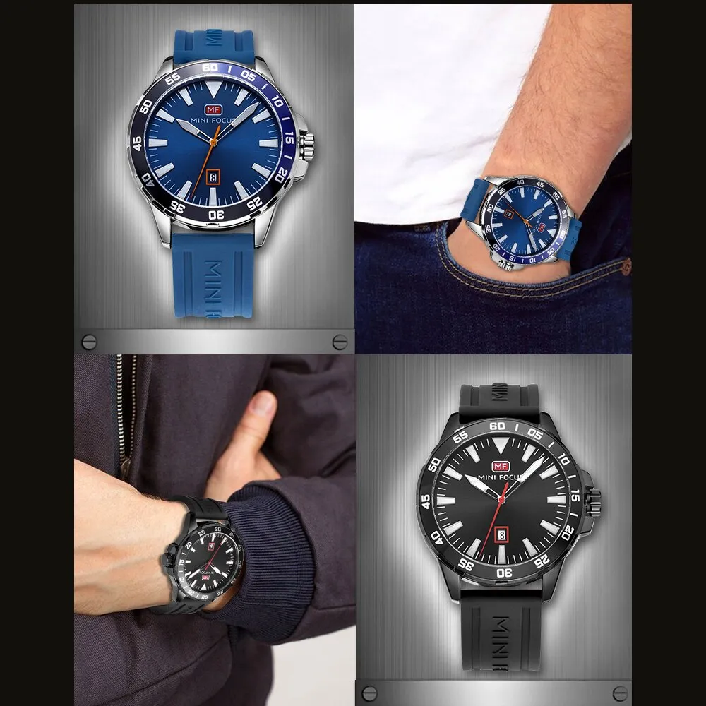 MINI FOCUS Luxury Brand Military Watch Men Quartz Clock Man Casual Fashion Watches Men&#39;s Silicone Strap Watch Relogios Masculino
