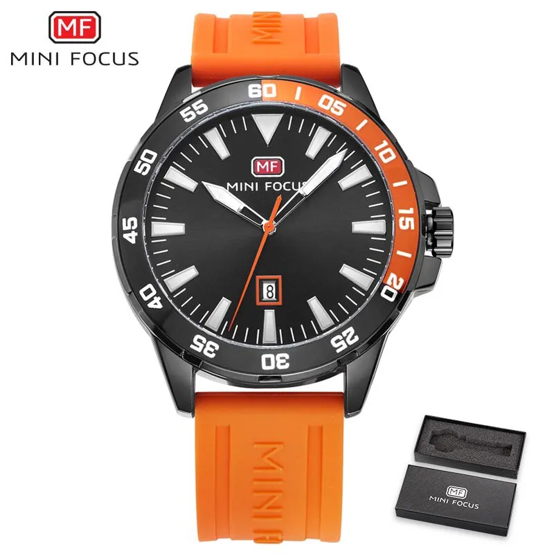 MINI FOCUS Luxury Brand Military Watch Men Quartz Clock Man Casual Fashion Watches Men&#39;s Silicone Strap Watch Relogios Masculino