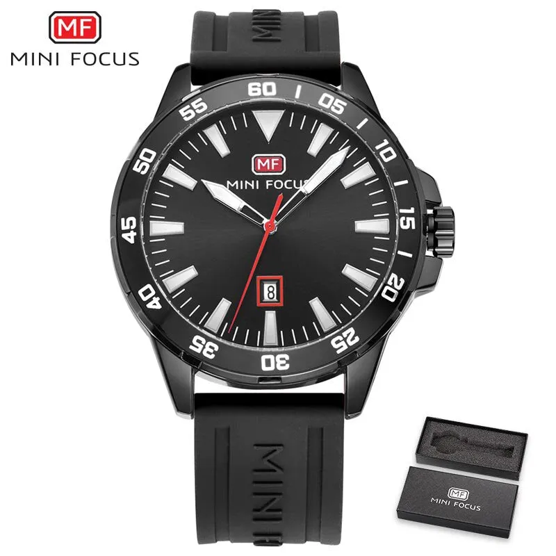 MINI FOCUS Luxury Brand Military Watch Men Quartz Clock Man Casual Fashion Watches Men&#39;s Silicone Strap Watch Relogios Masculino