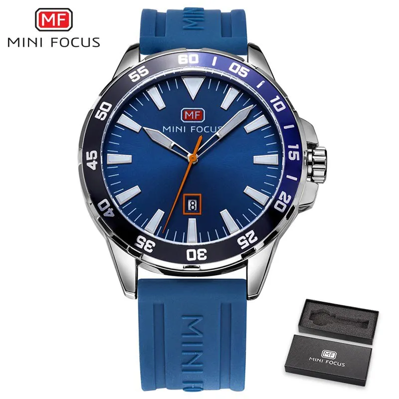 MINI FOCUS Luxury Brand Military Watch Men Quartz Clock Man Casual Fashion Watches Men&#39;s Silicone Strap Watch Relogios Masculino