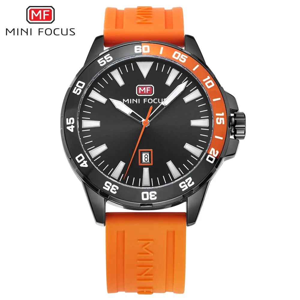 MINI FOCUS Luxury Brand Military Watch Men Quartz Clock Man Casual Fashion Watches Men&#39;s Silicone Strap Watch Relogios Masculino