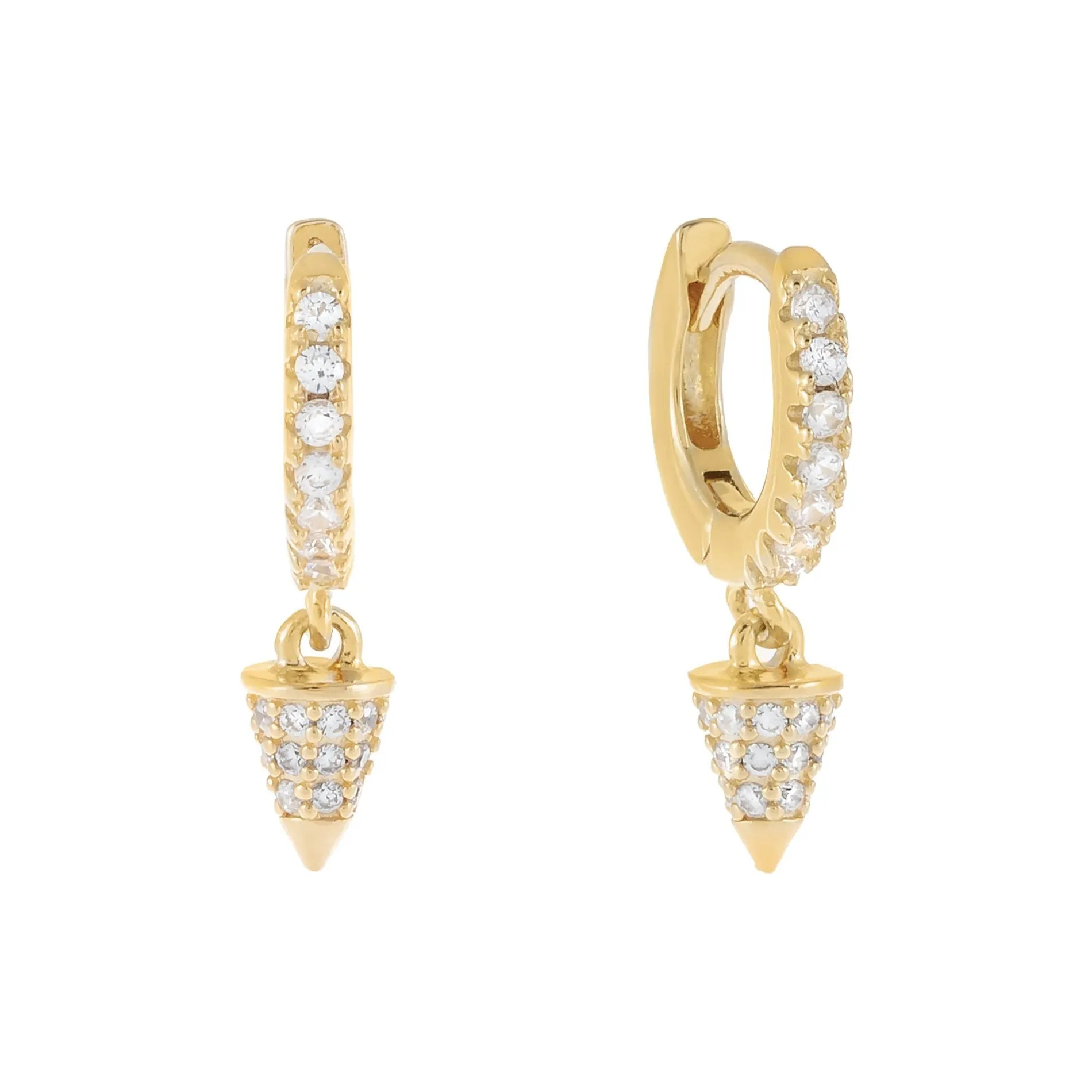 Mini Pavé Spike Huggie Earring