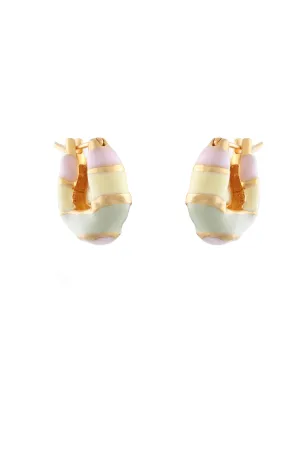 MINI WAVE HOOP EARRINGS WITH MULTICOLORED ENAMEL