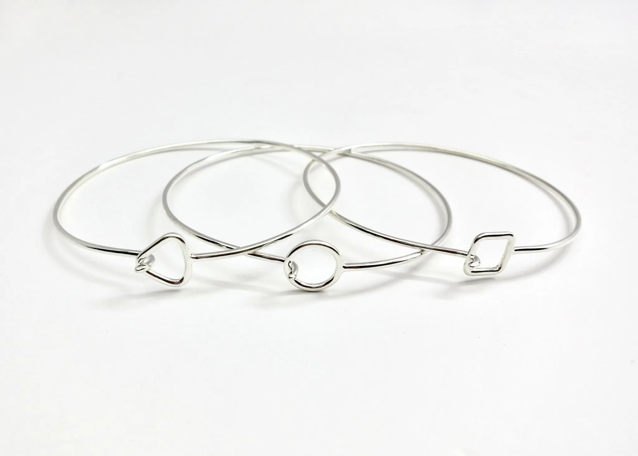 Minimalist chic bangles- wear with or without charms- solo or stacked