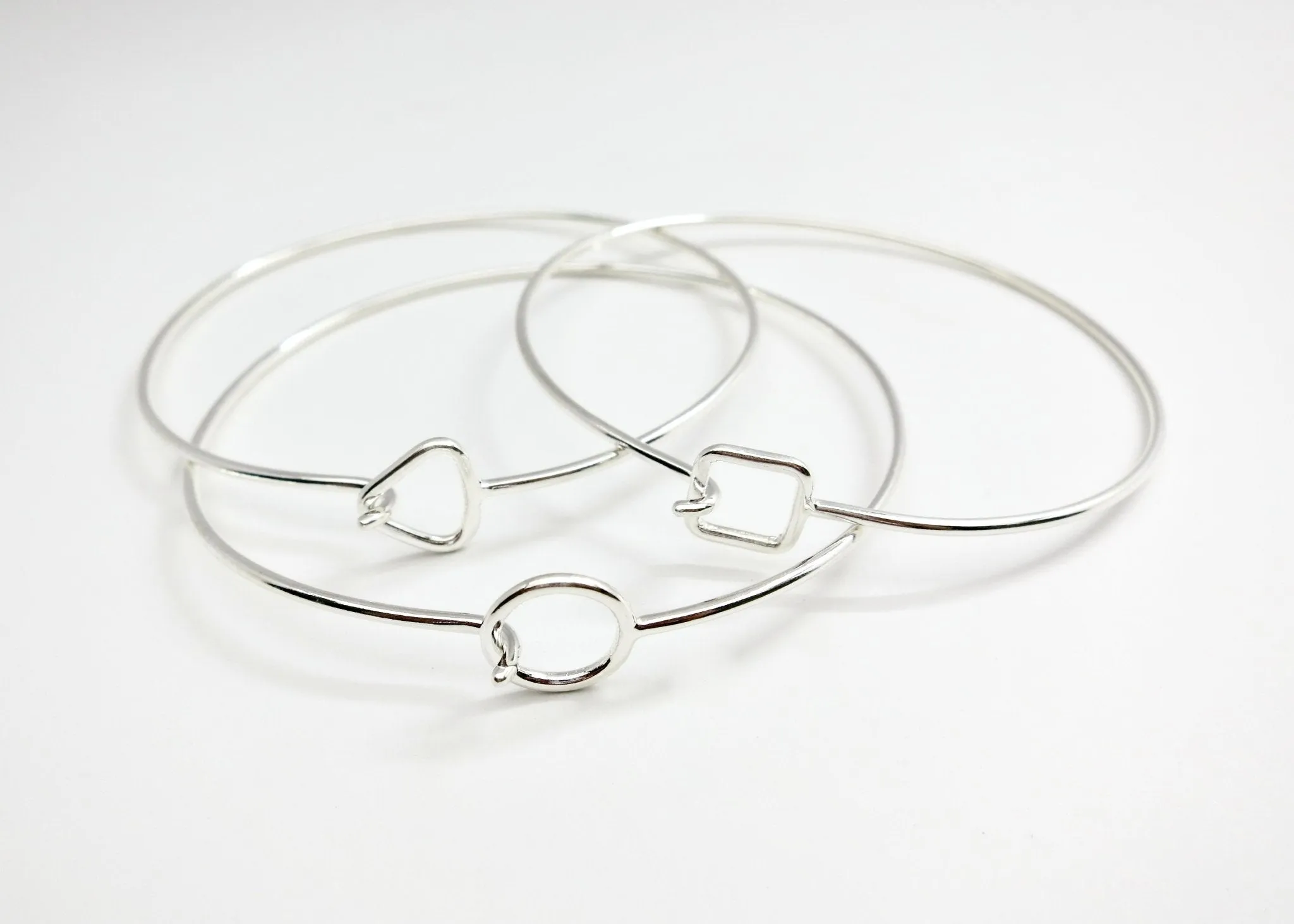Minimalist chic bangles- wear with or without charms- solo or stacked