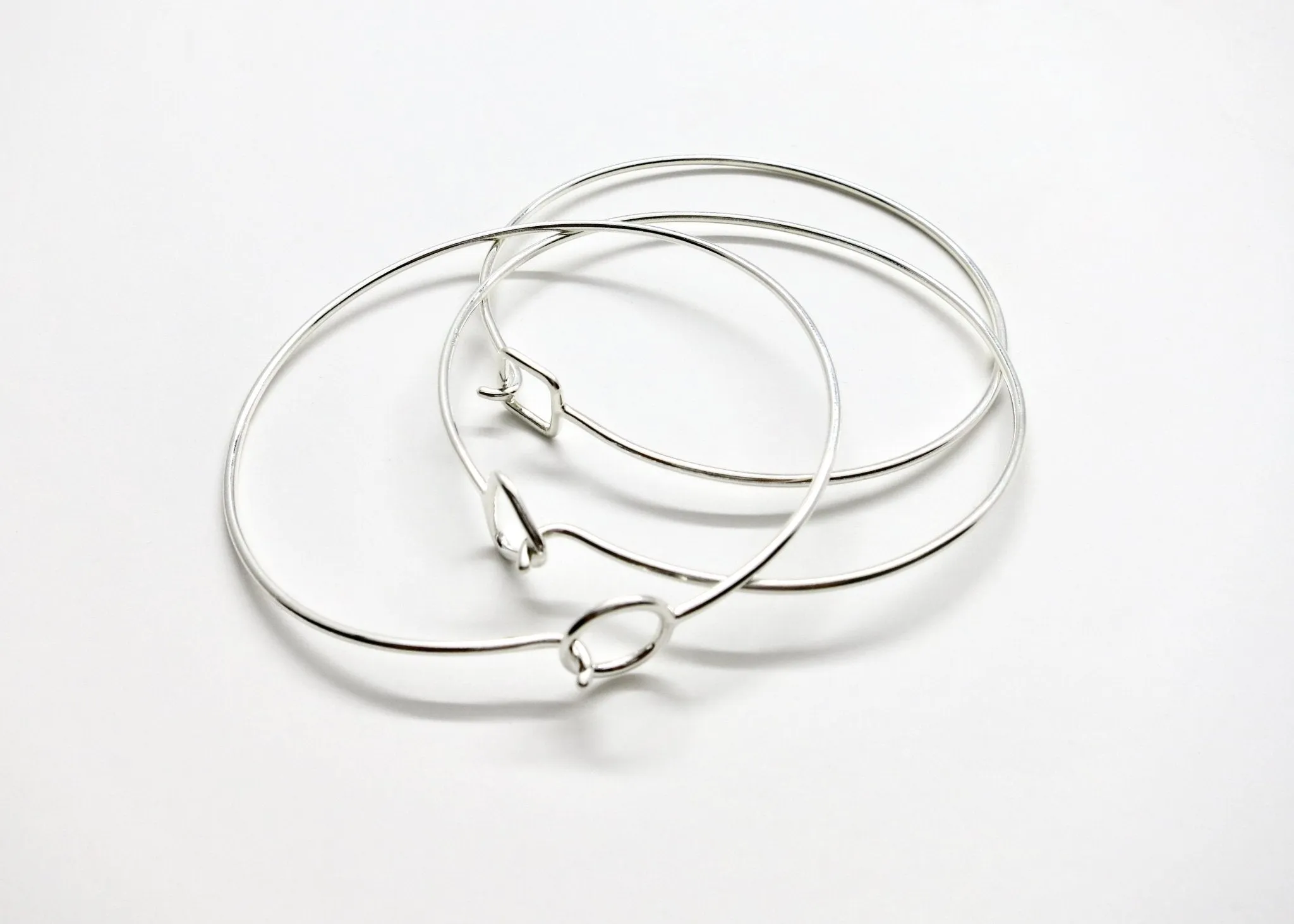 Minimalist chic bangles- wear with or without charms- solo or stacked
