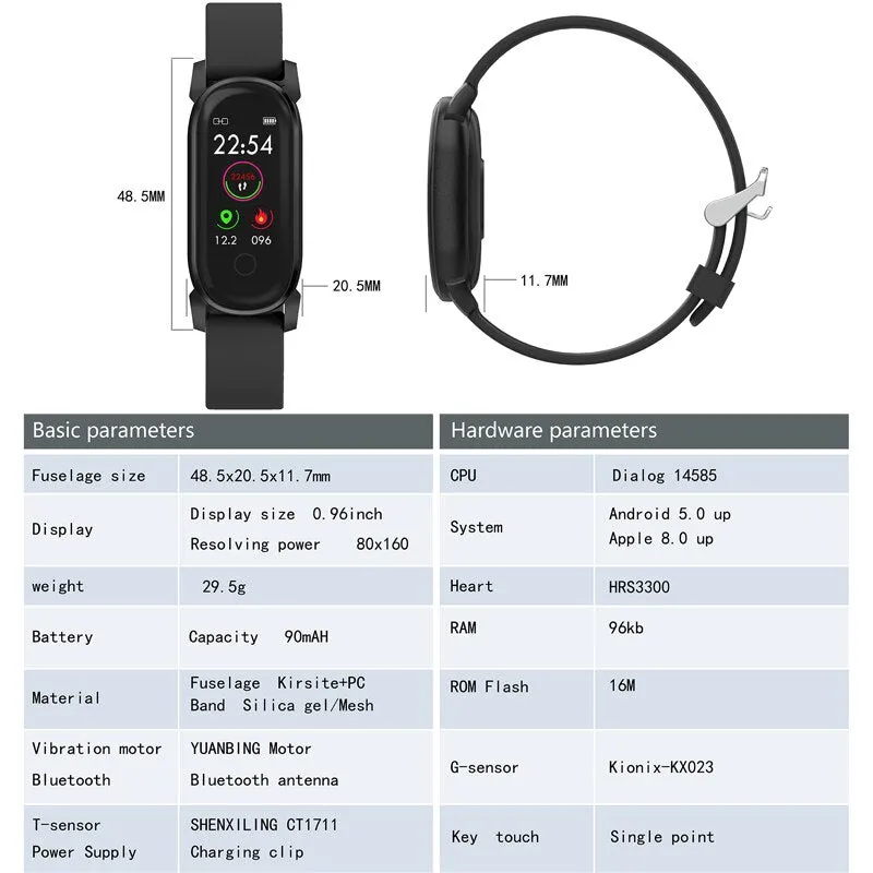 MNWT Fashion Men Smart Watch IP68 Waterproof Full Touch Fitness Tracker Blood Pressure Smartwatch Wristband Bracelet Watches