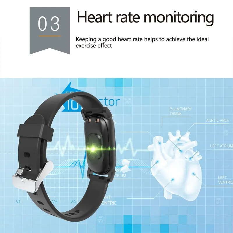MNWT Fashion Men Smart Watch IP68 Waterproof Full Touch Fitness Tracker Blood Pressure Smartwatch Wristband Bracelet Watches