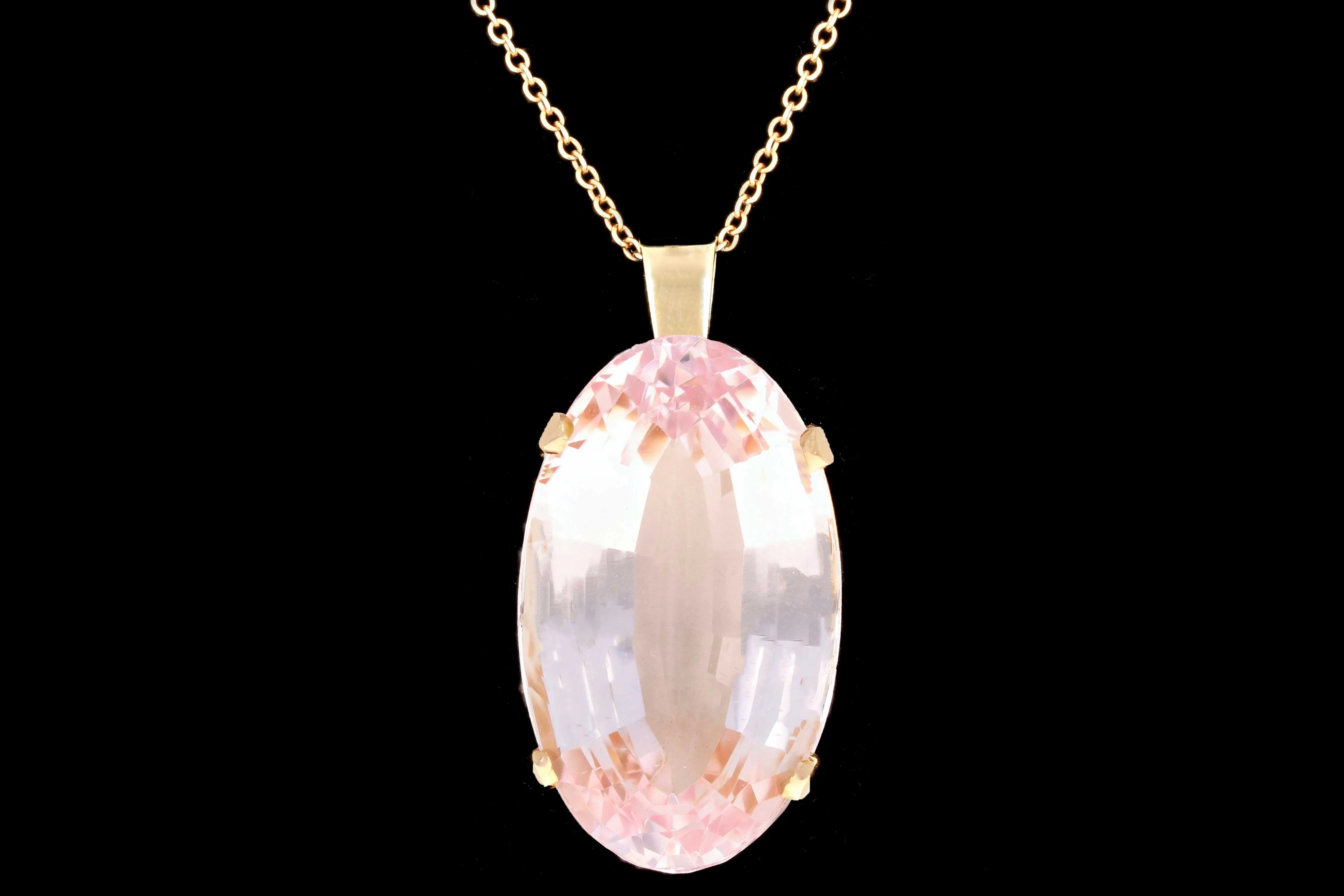 Modern 18K Yellow Gold 69.32 Carat Morganite Pendant GIA Certification