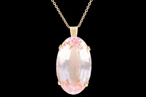 Modern 18K Yellow Gold 69.32 Carat Morganite Pendant GIA Certification