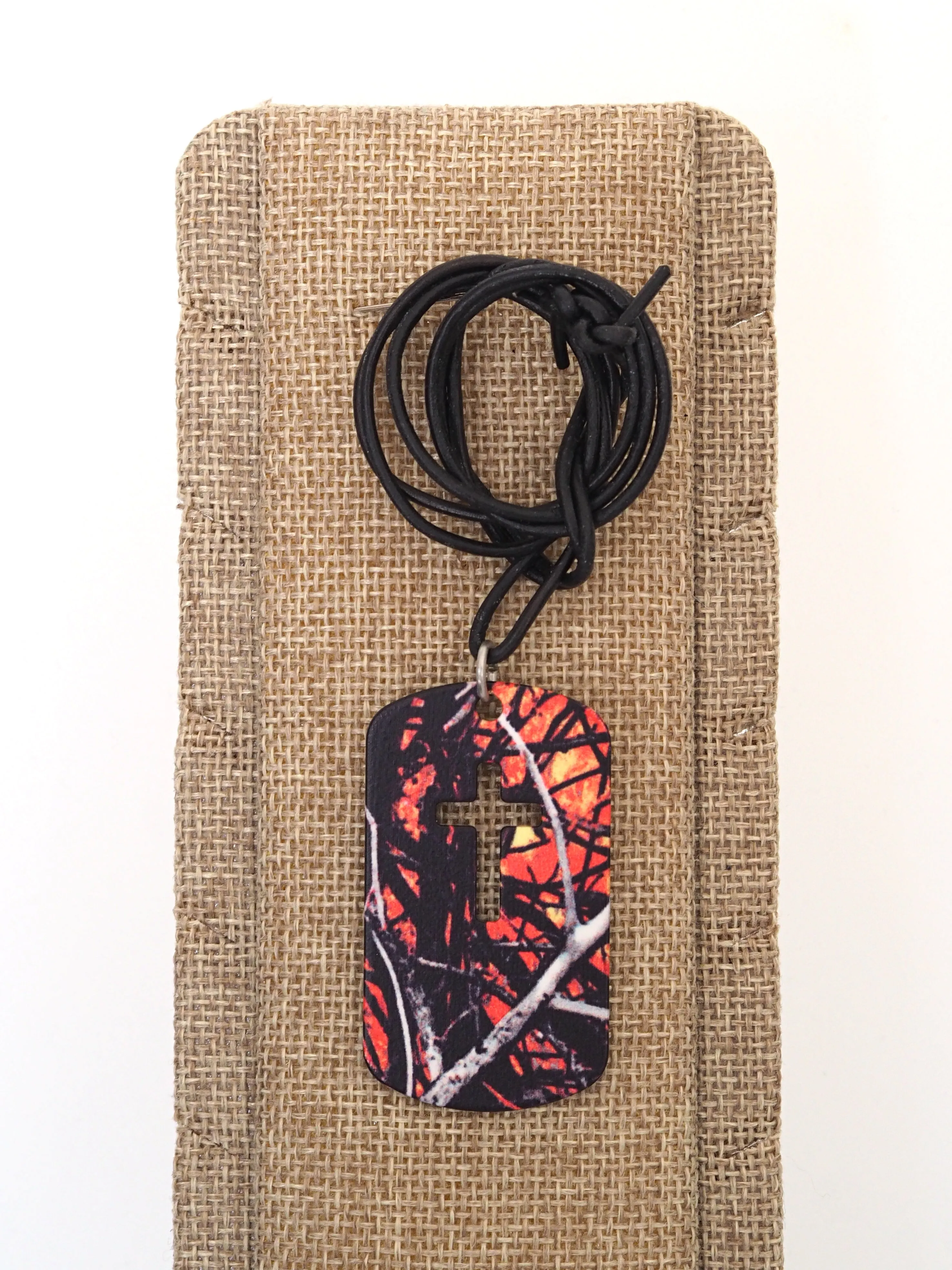 Muddy Girl Wildfire Cross Dog Tag Necklace