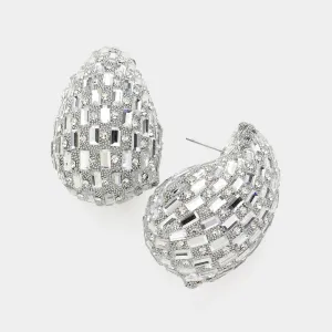 Multi Clear Stone Embellished Teardrop Pageant Earrings | Prom Earrings |  623354