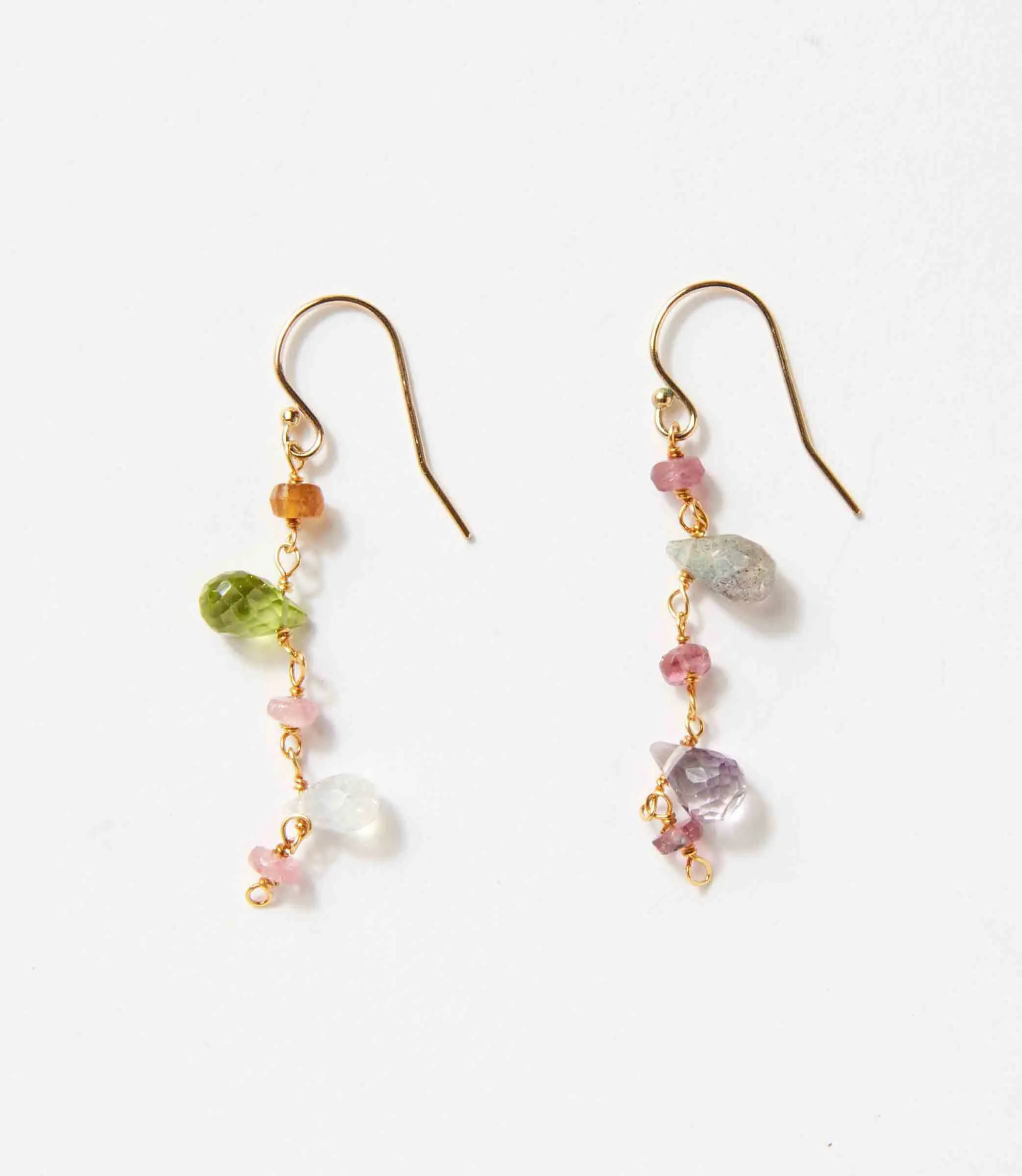 Multi Gemstone Dangle Earrings