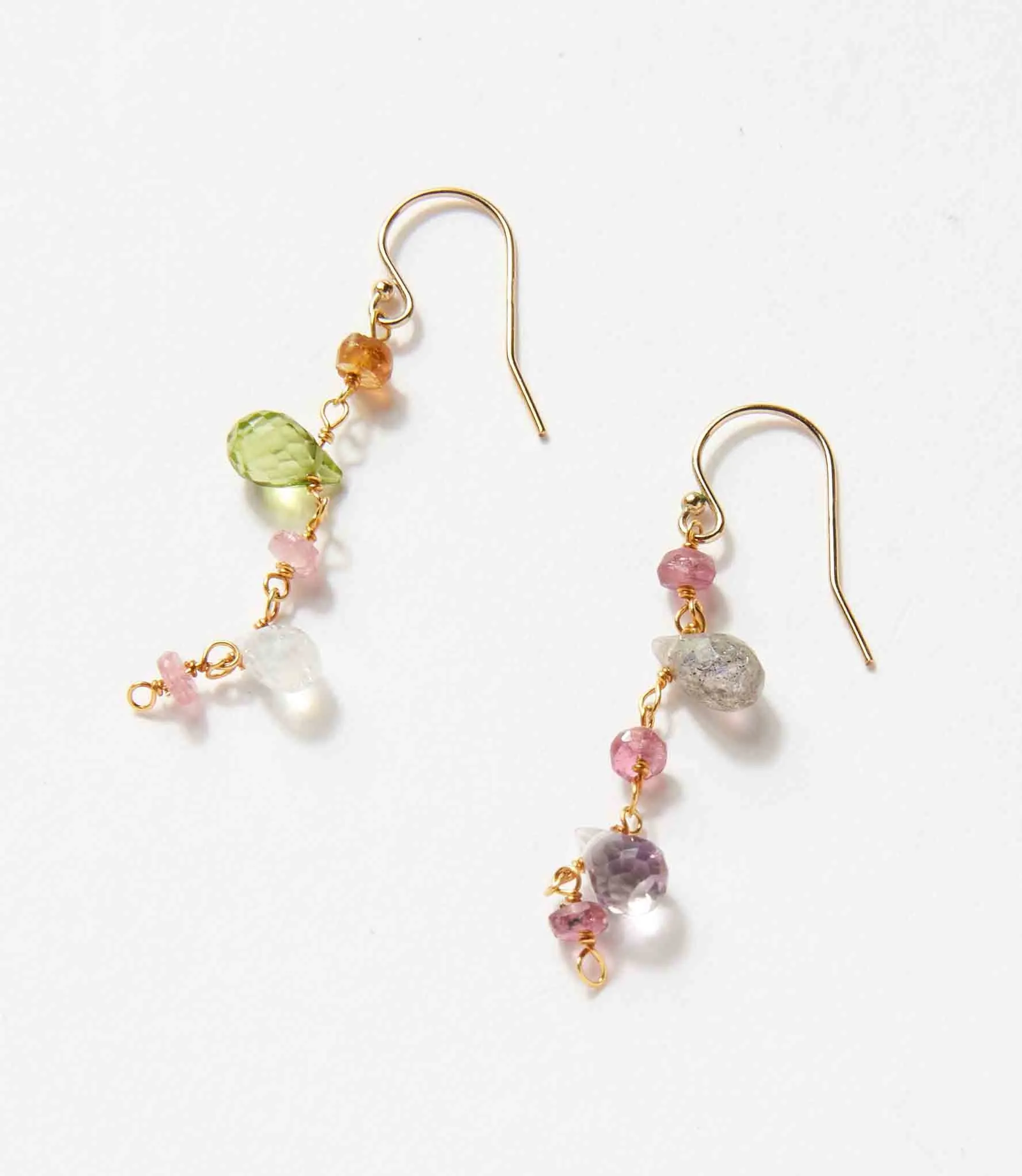 Multi Gemstone Dangle Earrings